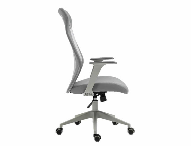 Sedia da ufficio in ecopelle Q-346 Grigio (1)