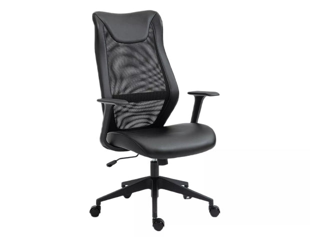 Sedia da ufficio in ecopelle Q-346 Nero (2)