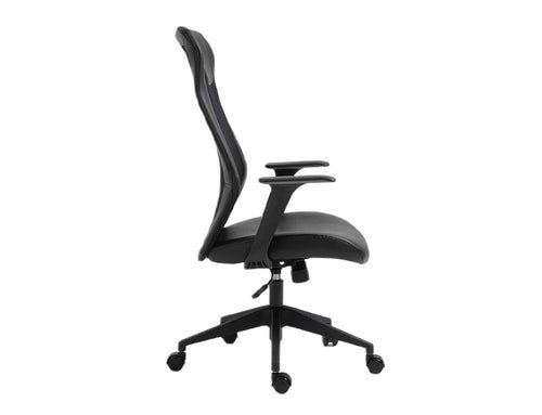 Sedia da ufficio in ecopelle Q-346 Nero (1)