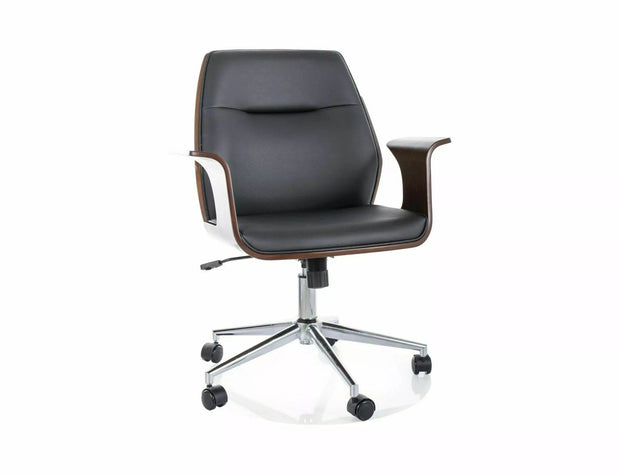 Sedia da ufficio in ecopelle Vermont Nero
