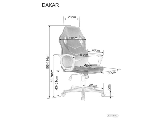Sedia da ufficio in tessuto Dakar Nero (2)