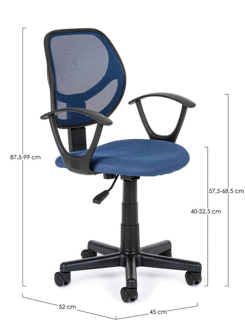 Sedia da ufficio in tessuto Ella Blu