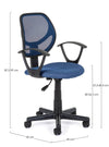 Sedia da ufficio in tessuto Ella Blu (3)
