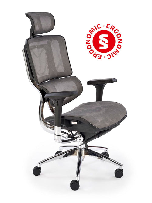 Sedia da ufficio in tessuto Ethan Grigio