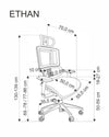 Sedia da ufficio in tessuto Ethan Grigio (7)