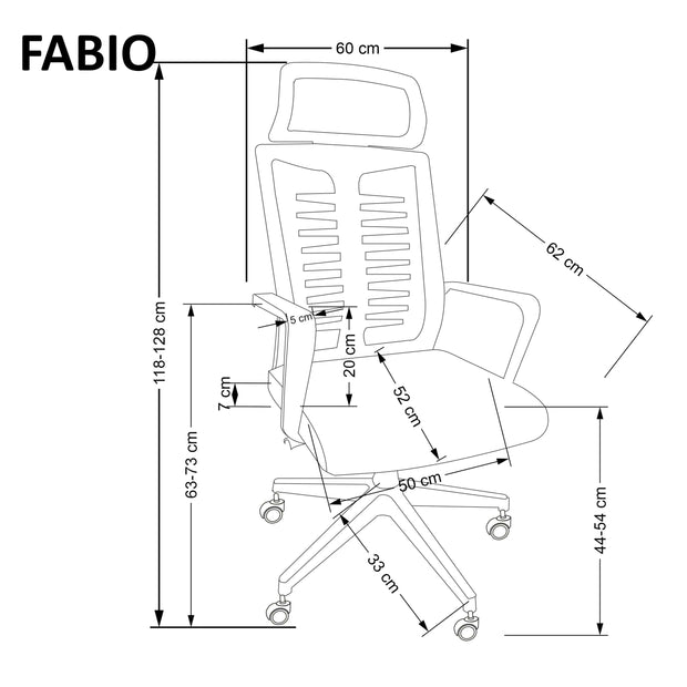 Sedia da ufficio in tessuto Fabio Nero (2)