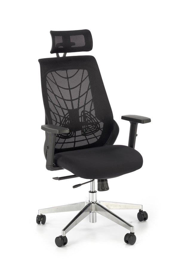 Sedia da ufficio in tessuto Gernimo Nero (4)