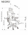 Sedia da ufficio in tessuto Negro Nero (5)