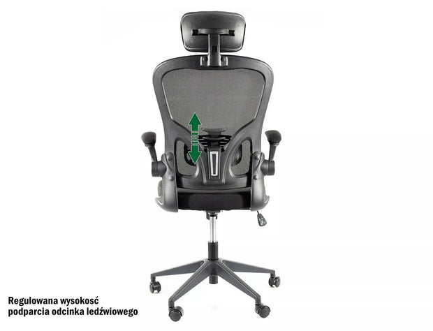 Sedia da ufficio in tessuto Q-060 Nero (2)