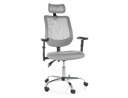 Sedia da ufficio in tessuto Q-118R Grigio