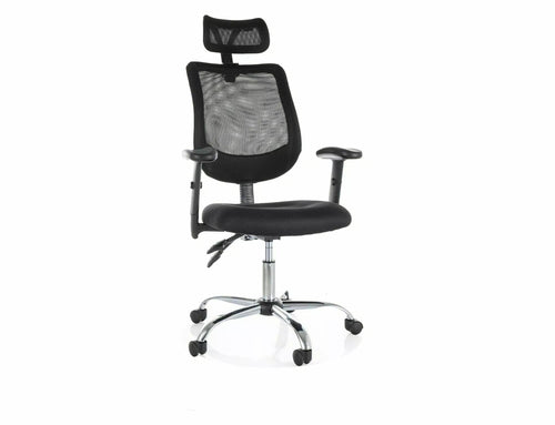 Sedia da ufficio in tessuto Q-118R Nero
