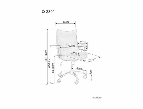 Sedia da ufficio in tessuto Q-289 Grigio (1)