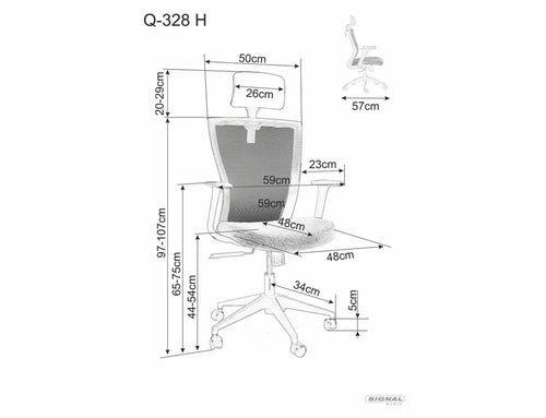 Sedia da ufficio in tessuto Q-328H Nero (1)