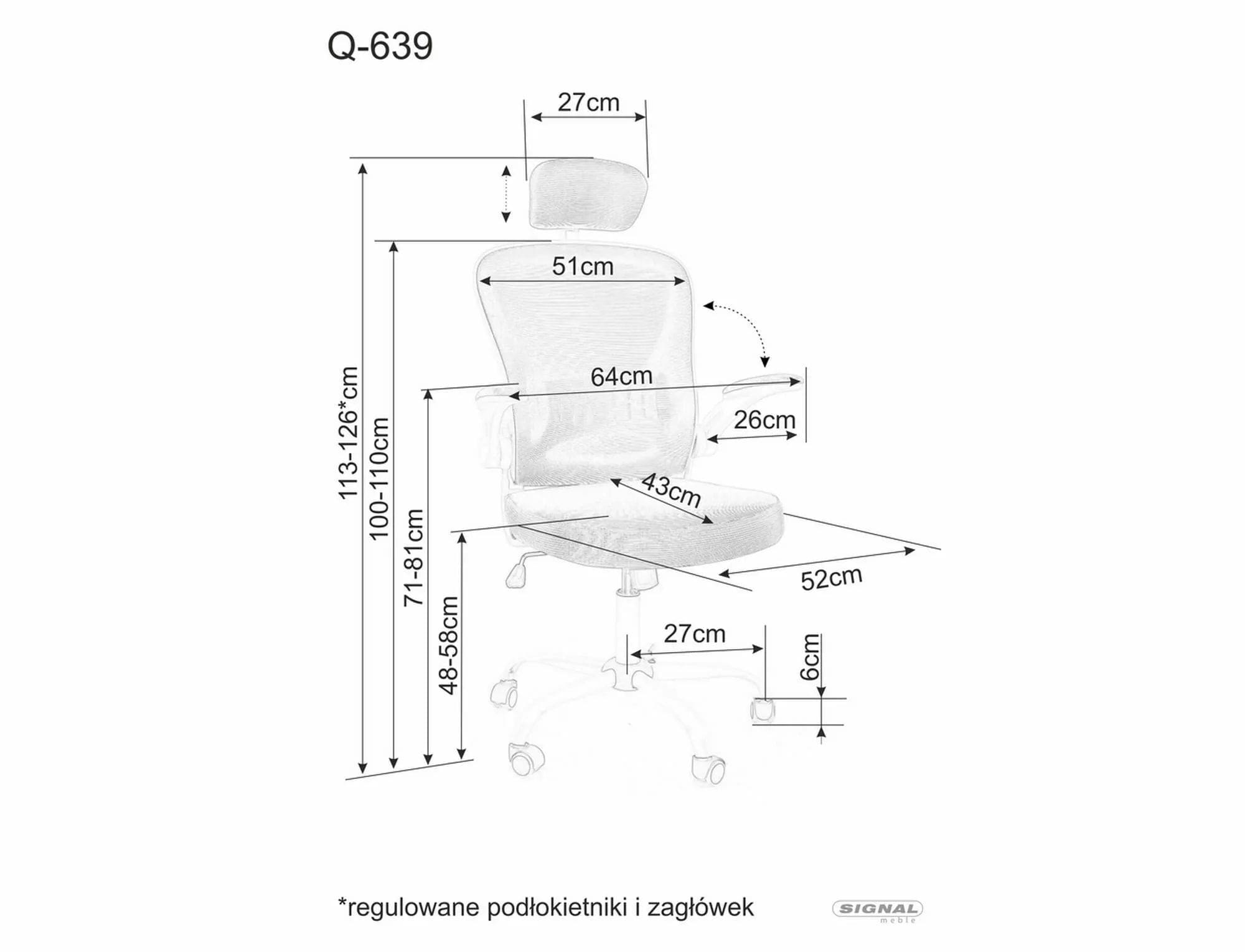 Sedia da ufficio in tessuto Q-639 Grigio (1)
