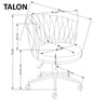 Sedia da ufficio in tessuto Talon Grigio (2)