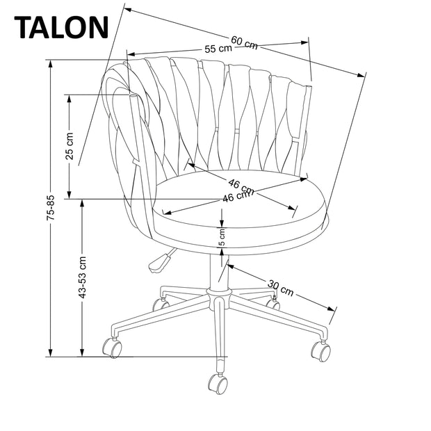Sedia da ufficio in tessuto Talon Grigio (2)