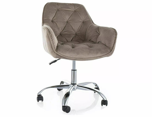 Sedia da ufficio in velluto Q-190 Beige