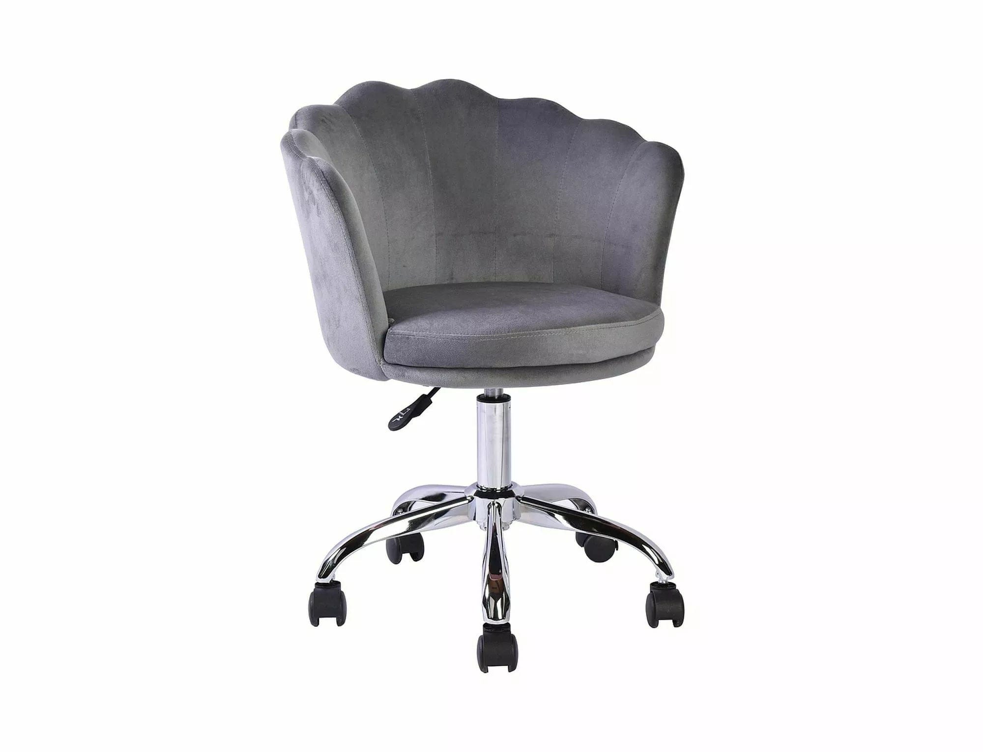 Sedia da ufficio in velluto Rose Grigio