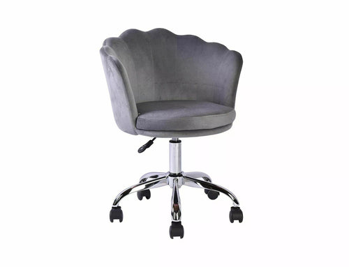 Sedia da ufficio in velluto Rose Grigio