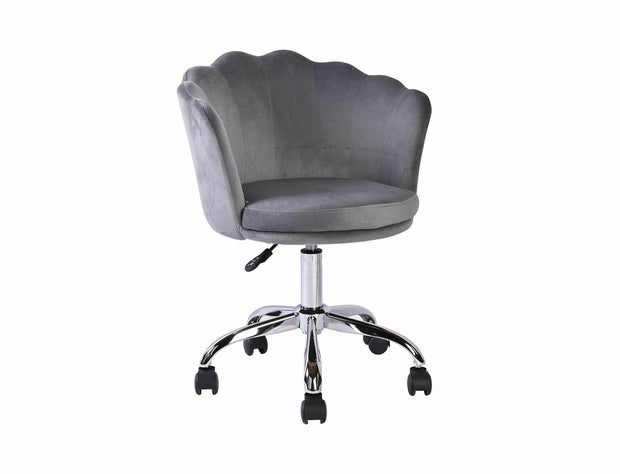 Sedia da ufficio in velluto Rose Grigio
