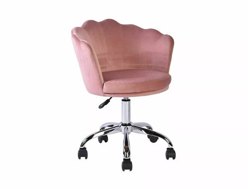 Sedia da ufficio in velluto Rose Rosa