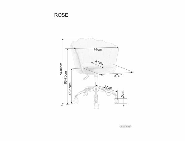 Sedia da ufficio in velluto Rose Rosa (2)