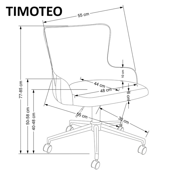 Sedia da ufficio in velluto Timoteo Verde (4)