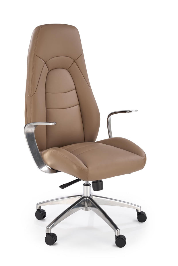 Sedia direzionali da ufficio in ecopelle Darwin Cappuccino