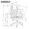 Halmar Sedia direzionali da ufficio in ecopelle Gandalf Nero