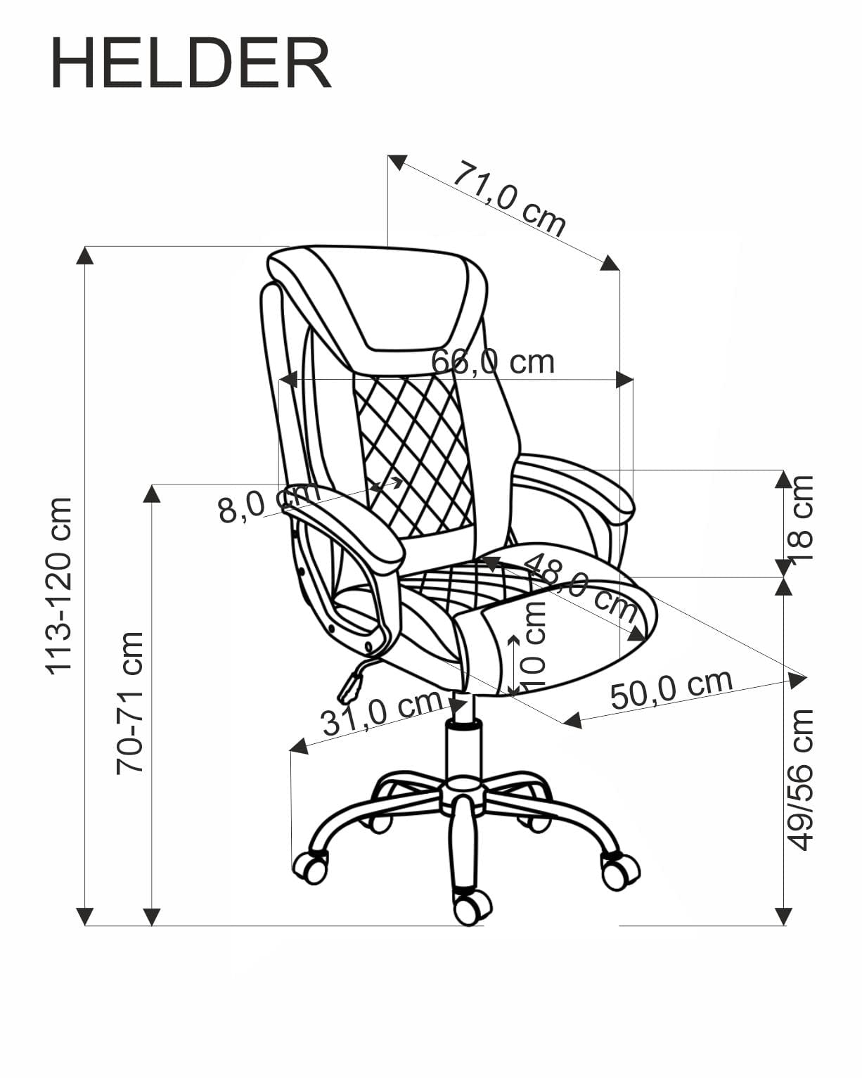 Sedia direzionali da ufficio in ecopelle Helder Nero (4)