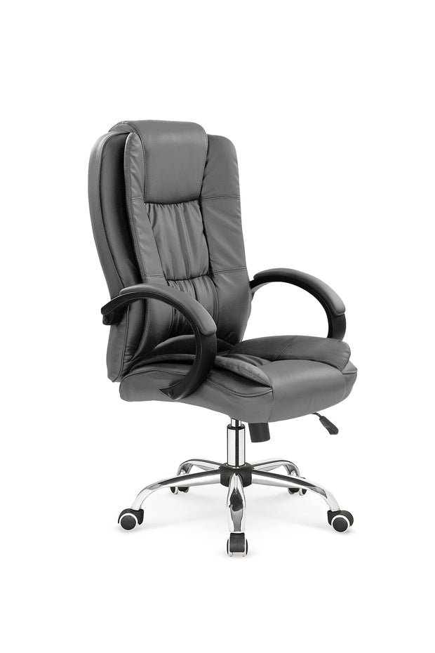 Sedia direzionali da ufficio in ecopelle Relax Grigio