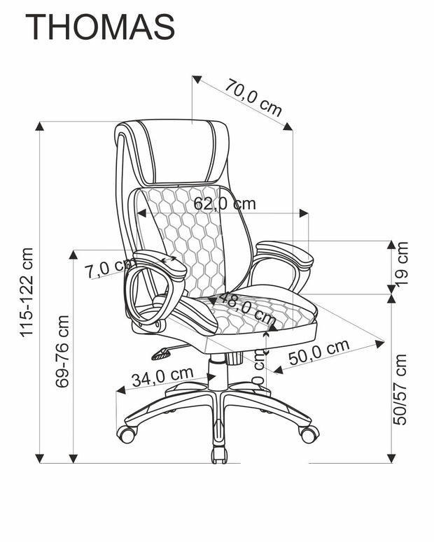 Sedia direzionali da ufficio in ecopelle Thomas Nero (5)