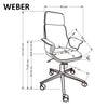 Sedia direzionali da ufficio in ecopelle Weber Nero (6)