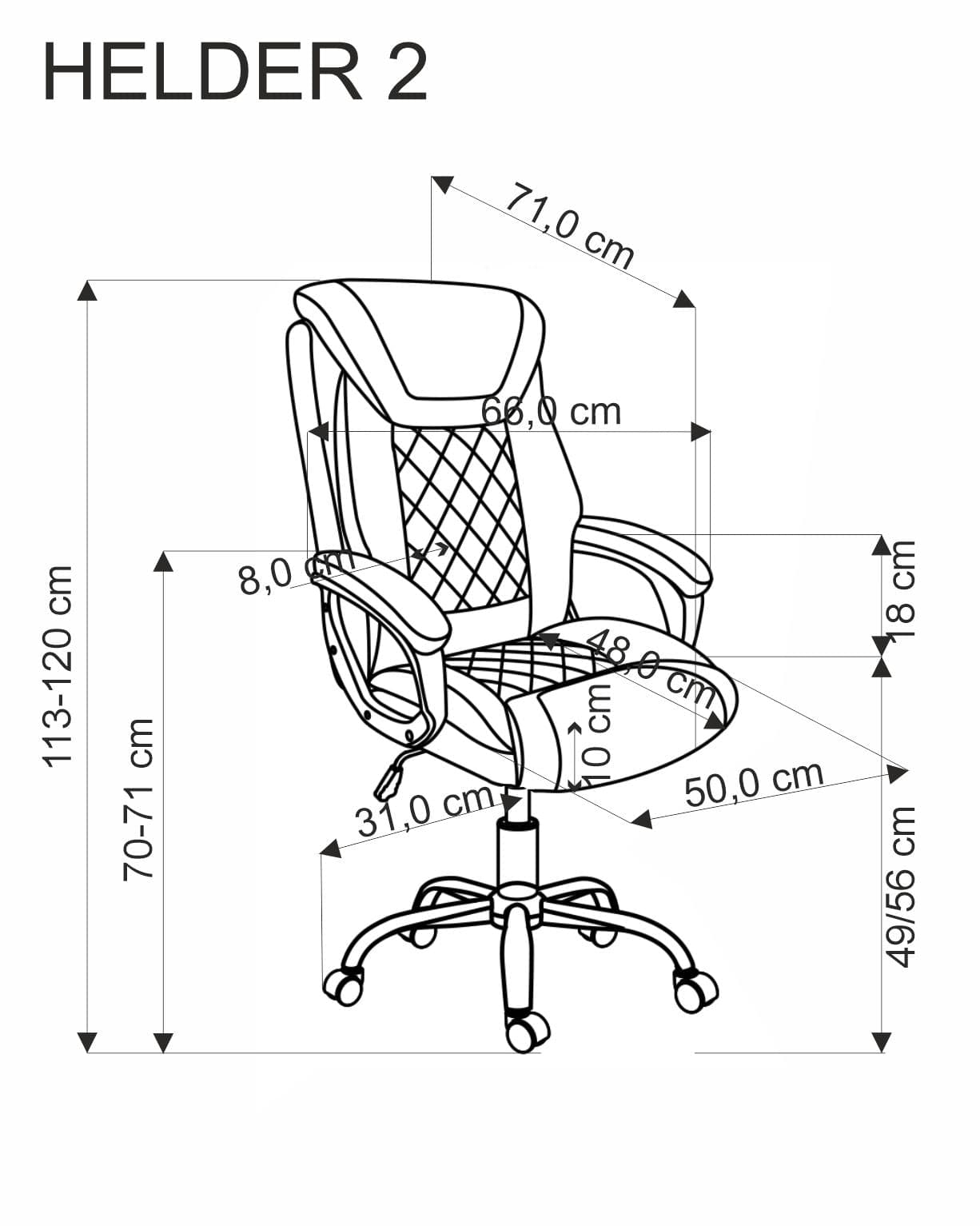 Sedia direzionali da ufficio in tessuto Helder 2 Grigio (3)
