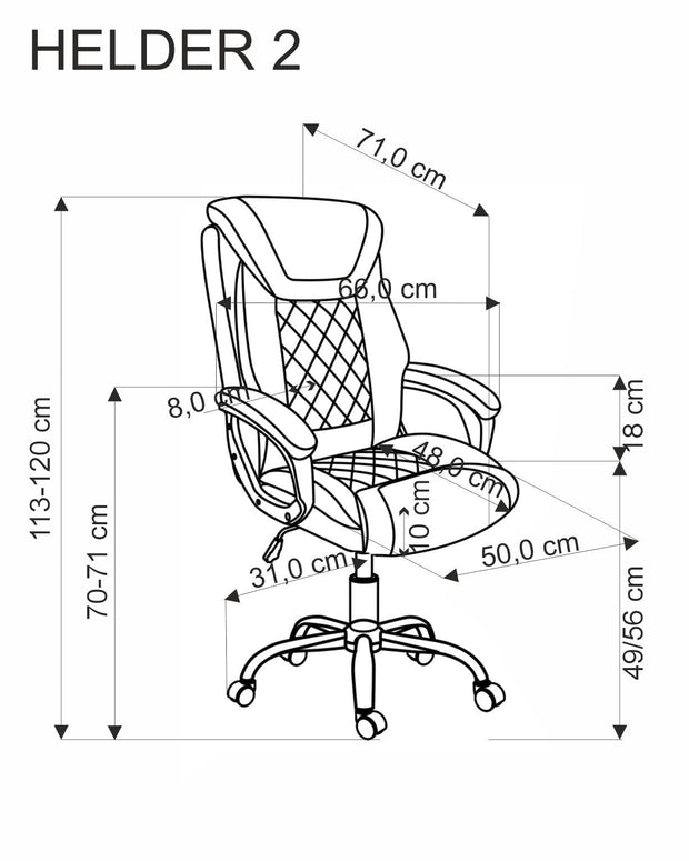 Sedia direzionali da ufficio in tessuto Helder 2 Grigio (3)