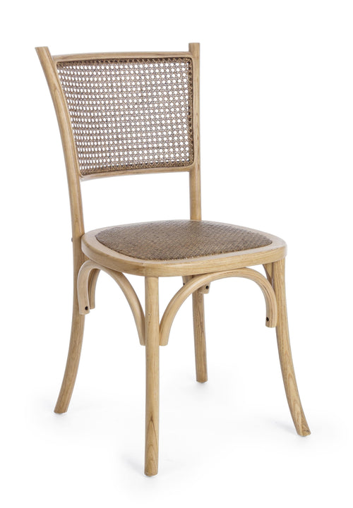 Sedia in legno e rattan Carrel Naturale