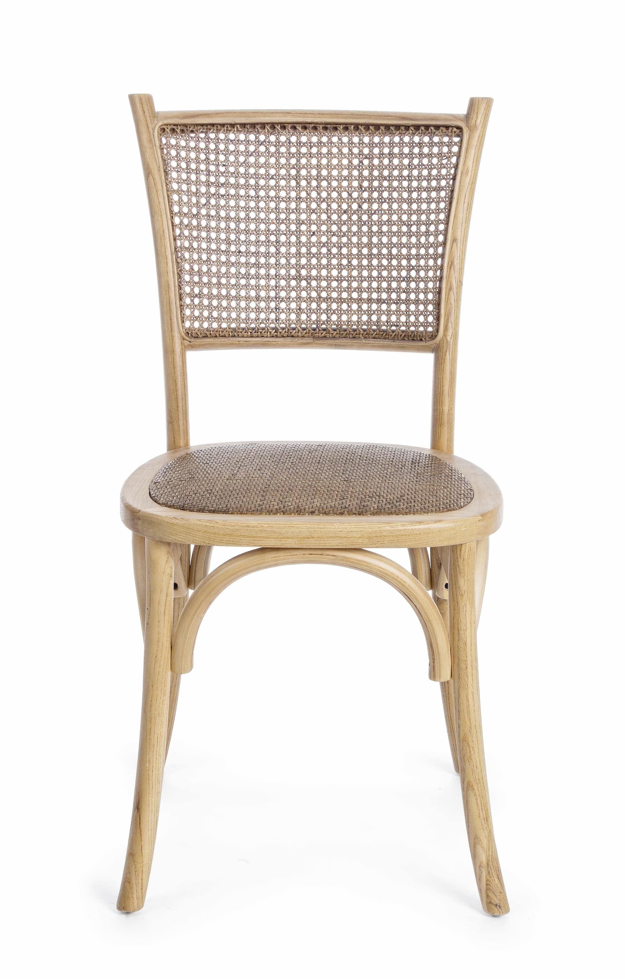 Sedia in legno e rattan Carrel Naturale (1)
