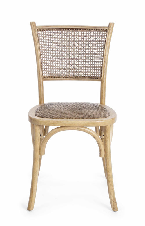 Sedia in legno e rattan Carrel Naturale (1)