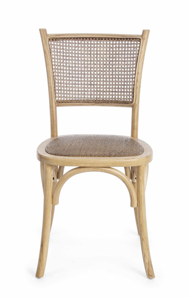 Sedia in legno e rattan Carrel Naturale (1)