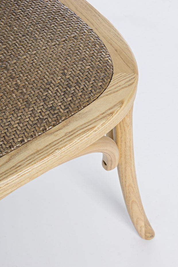Sedia in legno e rattan Carrel Naturale (3)