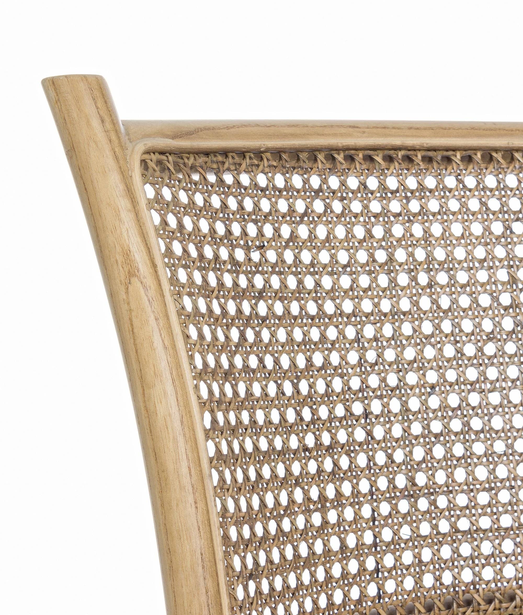 Sedia in legno e rattan Carrel Naturale (5)