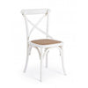 Sedia in legno e rattan Cross Bianco