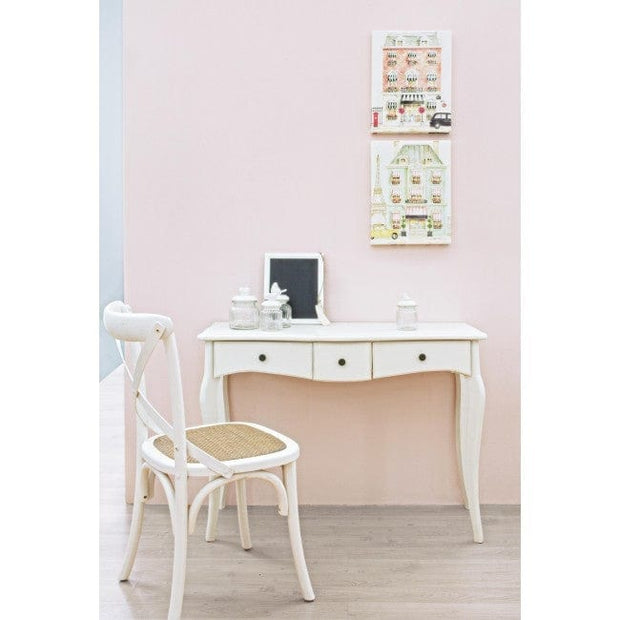 Sedia in legno e rattan Cross Bianco (4)