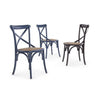 Sedia in legno e rattan Cross Blu (4)
