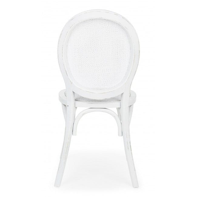 Sedia in legno e rattan Globo Bianco (3)