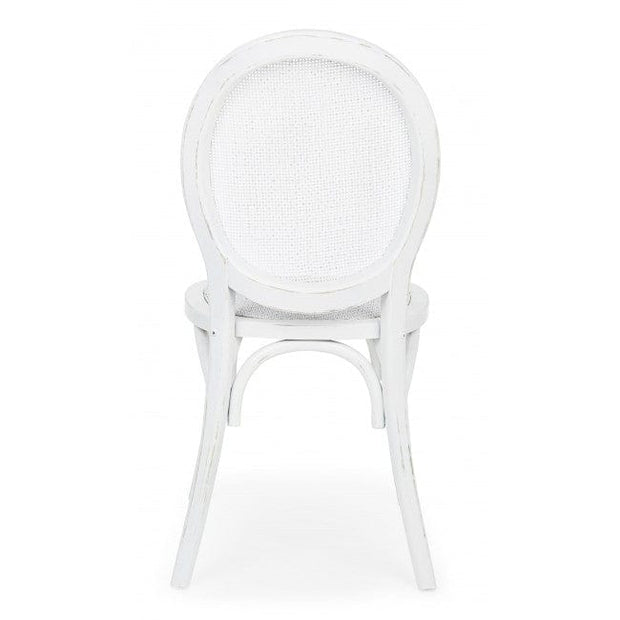 Sedia in legno e rattan Globo Bianco (3)