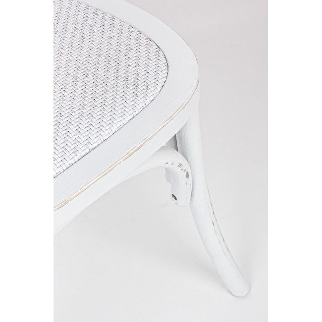 Sedia in legno e rattan Globo Bianco (4)