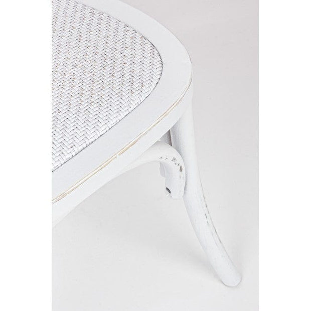 Sedia in legno e rattan Globo Bianco (4)