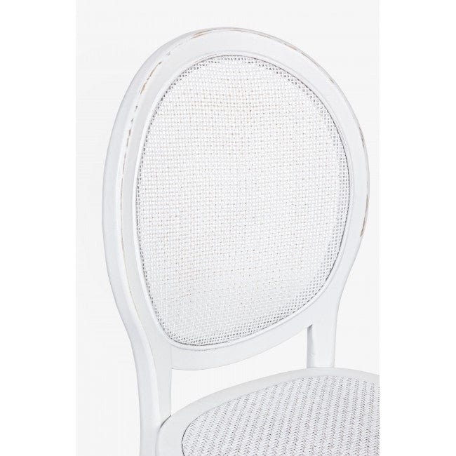 Sedia in legno e rattan Globo Bianco (5)