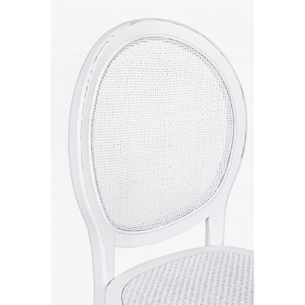 Sedia in legno e rattan Globo Bianco (5)